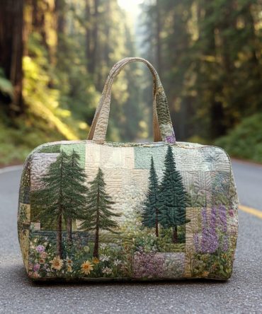 Forest Dream Quilted Duffle Bag