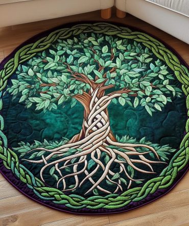 Forest Embrace Quilted Round Mat