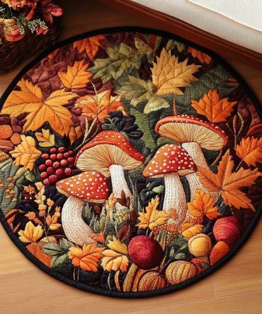 Forest Forage Quilted Round Mat