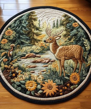 Forest Grace Quilted Round Mat