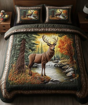 Forest Majesty 3-Piece Quilted Bedding Set