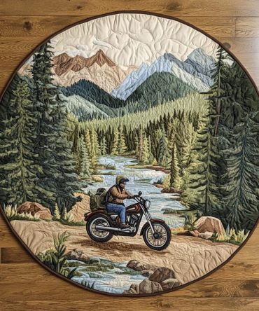 Forest Path Quilted Round Mat