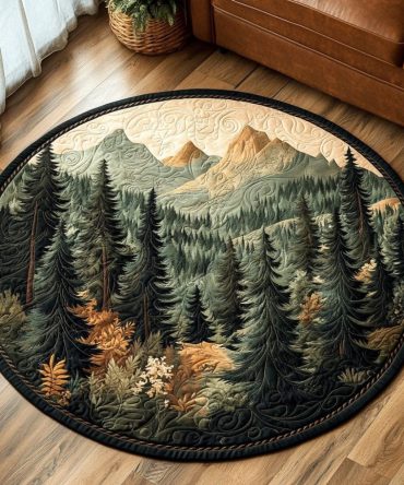 Forest Path Quilted Round Mat