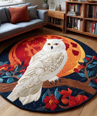 Forest Sentinel Quilted Round Mat