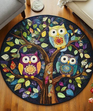 Forest Sentinels Quilted Round Mat
