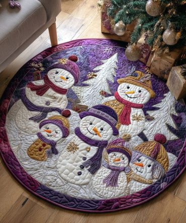 Forest Snowfriends Quilted Round Mat