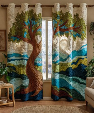Forest Tree Of Life Quilted Curtains