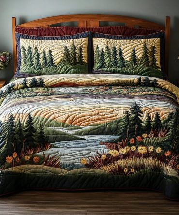Forest View 3-Piece Quilted Bedding Set
