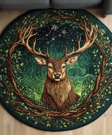 Forest Whisper Quilted Round Mat