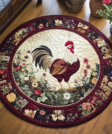 Fowl Fantasy Quilted Round Mat