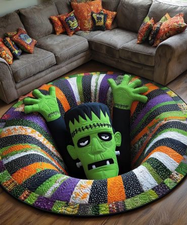 Frankenstein Rise Quilted Round Mat