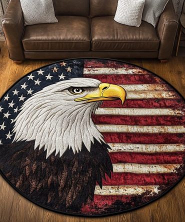 Free Eagle Quilted Round Mat
