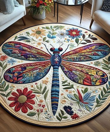 Free Spirit Wings Quilted Round Mat