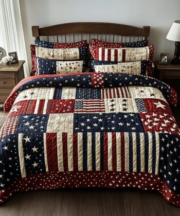 Freedom Stars 3-Piece Quilted Bedding Set