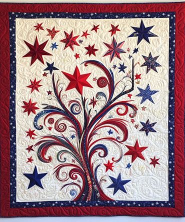 Freedom In Bloom Quilted Blanket