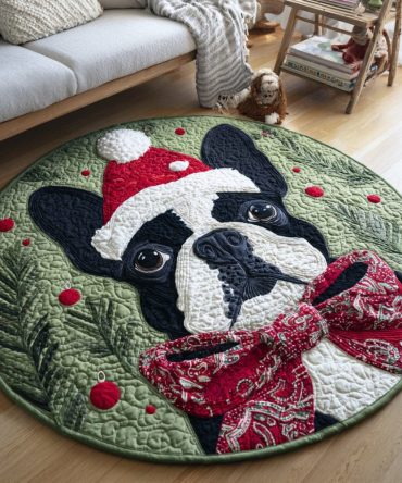 French Bulldog Dapper Quilted Round Mat