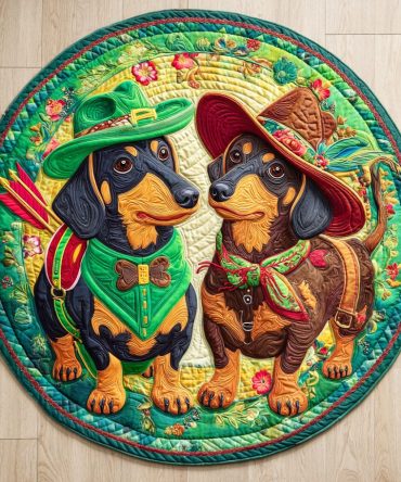 Fresh Meadow Pup Quilted Round Mat