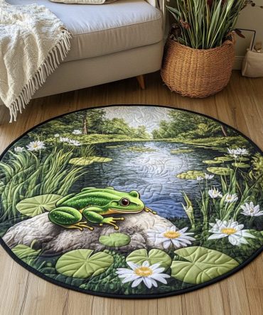 Froggy Spot Quilted Round Mat