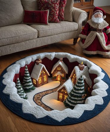 Frost Circle Quilted Round Mat