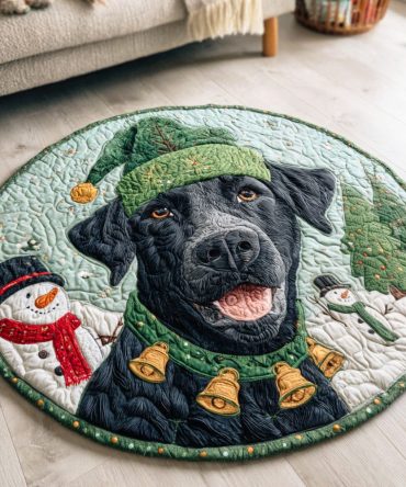Frost Labrador Quilted Round Mat