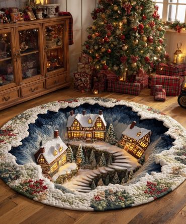 Frost Valley Magic Quilted Round Mat