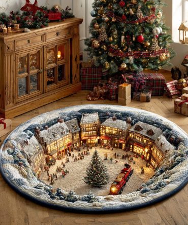 Frostlight Horizon Quilted Round Mat