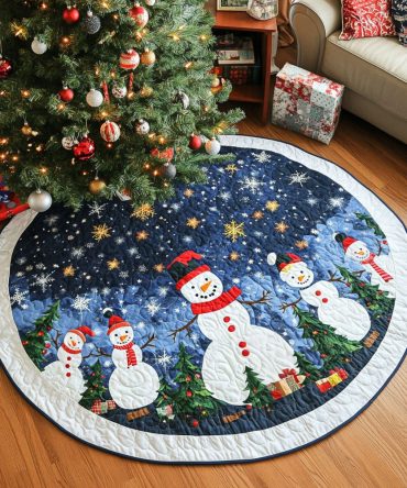 Frosty Charm Quilted Round Mat