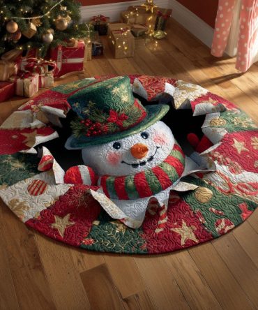 Frosty Delight Quilted Round Mat