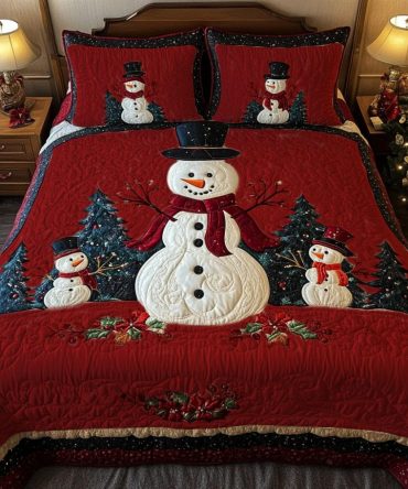 Frosty Friends V2 3-Piece Quilted Bedding Set