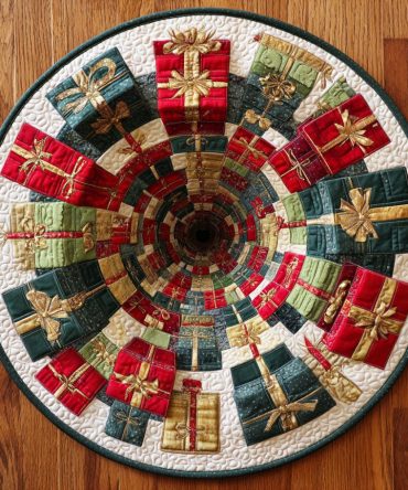 Frosty Glow Quilted Round Mat