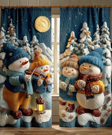 Frosty Smile Night Quilted Curtains