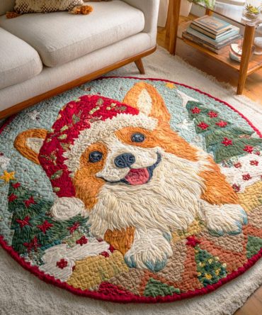 Frosty Tail Quilted Round Mat