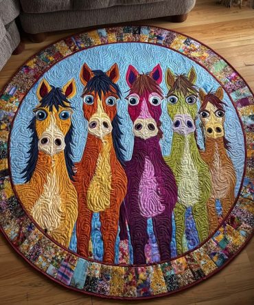 Fun Horse Crew Quilted Round Mat