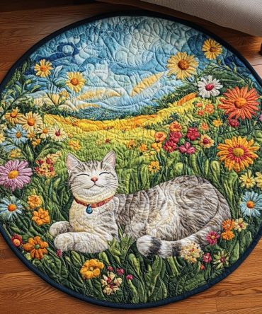 Furry Nap Joy Quilted Round Mat