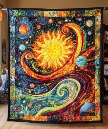 Galactic Peace Path Quilted Blanket