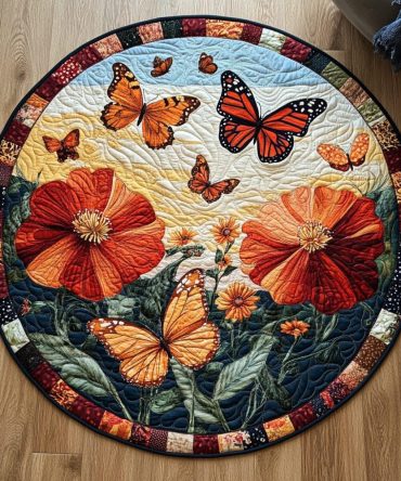Garden Flight Quilted Round Mat