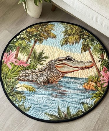 Gator Garden Quilted Round Mat