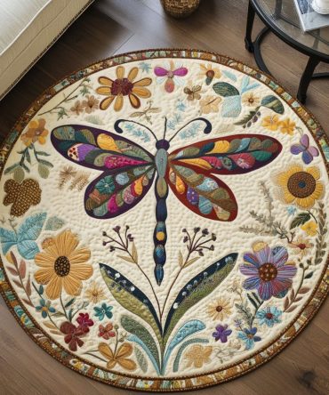 Gentle Wings Quilted Round Mat