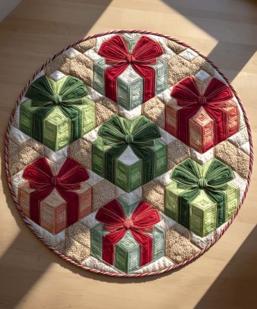 Gift Circle Quilted Round Mat