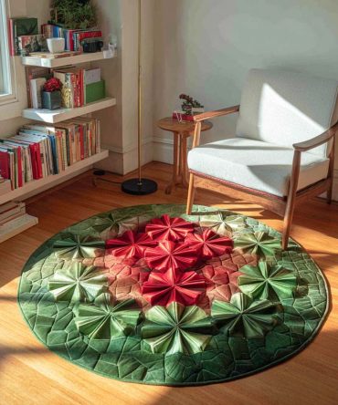 Gift Wrapping Bloom Quilted Round Mat