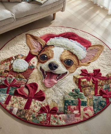 Gifted Chihuahua Quilted Round Mat