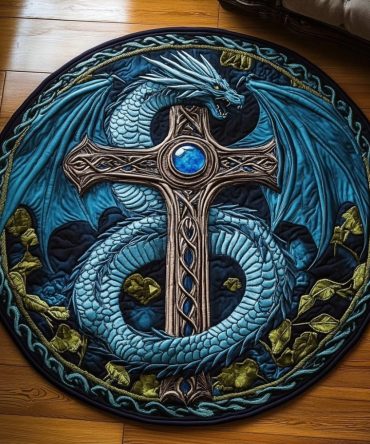 Gilded Scales Quilted Round Mat