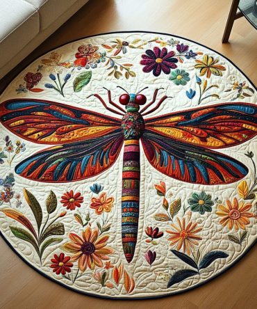 Gilded Wings Quilted Round Mat