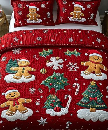 Gingerbread Dreams 3-Piece Quilted Bedding Set