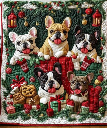 Gingerbread Puppy Quilted Blanket