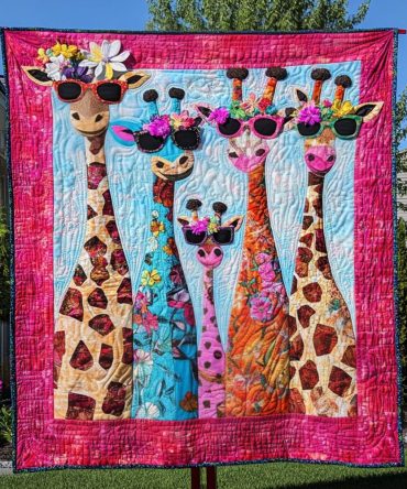 Giraffe Heights Quilted Blanket