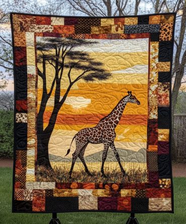 Giraffe Journey Quilted Blanket