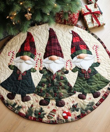 Gnome Gathering Quilted Round Mat