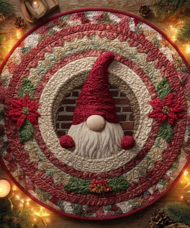 Gnome Glow Quilted Round Mat