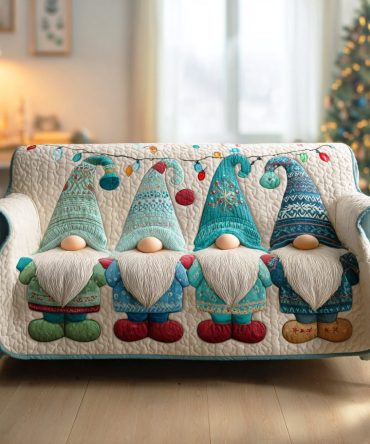 Gnome Wonderland Trail Quilted Sofa Cover